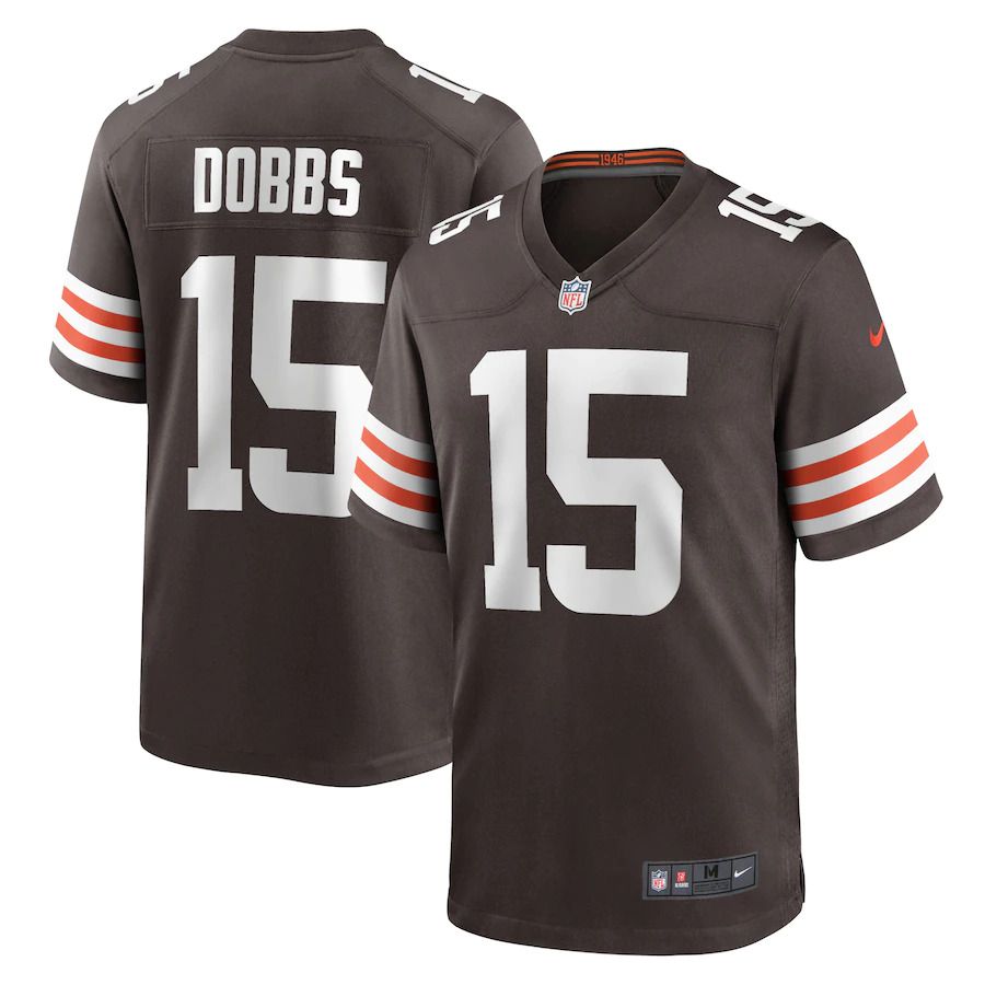 Men Cleveland Browns #15 Joshua Dobbs Nike Brown Game NFL Jersey